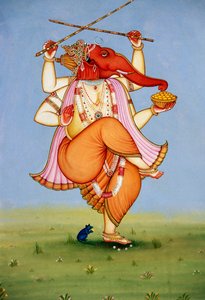 Heer Ganesh Ganpati miniatuurschilderij op papier
