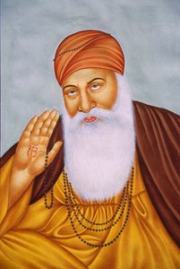 Heer Guru Nanak miniatuurschilderij op papier door School Indian
