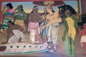 Mahanirvana van Boeddha door School Indian