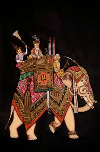 Miniatuurschilderij van keizer Shah Jahan op papier