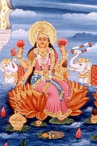 Miniatuurschilderij van Godin Laxmi, India