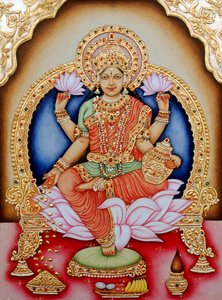 Miniatuurschilderij van Godin Laxmi, India