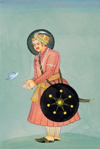 Miniatuurschilderij van Mughal keizer Akbar