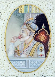 Miniatuurschilderij van Mughal Keizer Aurangzeb door School Indian