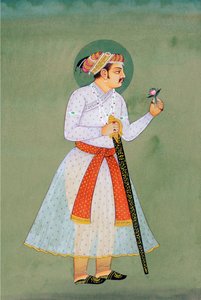 Miniatuurschilderij van Mughal keizer Jahangir door School Indian