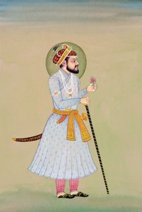 Miniatuurschilderij van Mughal keizer Shah Jahan door School Indian