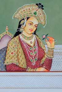 Miniatuurschilderij van Mughal Koningin Mumtaz Mahal