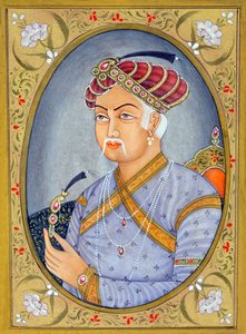 Miniatuurschildering van Mughal keizer Akbar