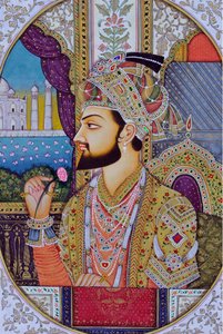 Miniatuurschilderij van Mughal keizer Shah Jahan, India, Azië door School Indian