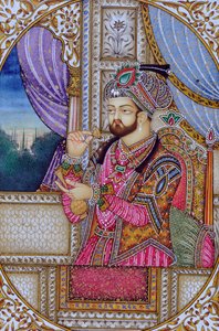 Miniatuurschilderij van Mughul Keizer Shah Jahan India Azië door School Indian