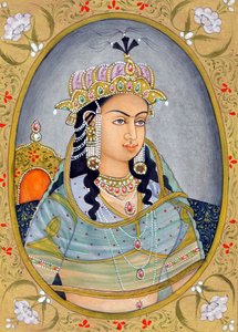 Miniatuurschilderij van Mughal koningin Mehrunissa, India, Azië door School Indian