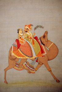 Miniatuurschilderij op papier, Dhala Maru, Rajasthan, India