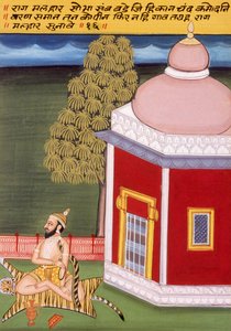 Miniatuurschilderij op papier, Rag Malhar, Nathdwara School door School Indian