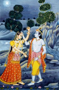 Miniatuurschilderijen van Radha Krishna