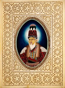 Schilderij van Mughal Keizer Shah Jahan op Ivoor