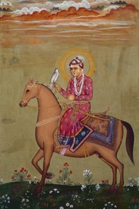 Portret van keizer Jahangir (1569-1627) door School Indian