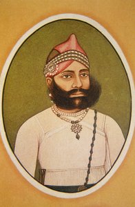 Portret van Maharaja Fateh Singh, Udaipur, Rajasthan, India