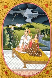 Jaar kalenderafbeelding en schilderij voor een hindoeïstische maand Shravan, India