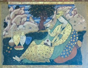 Fresco in het Chehel Sotoun-paleis, Esfahan, Iran
