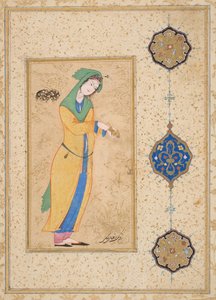Houri staand in een tuin door School Iranian