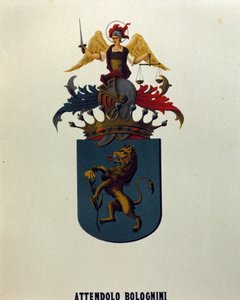 Wapen van de familie Attendolo Bolognini uit Milaan met leeuw "dragonne" door School Italian