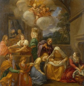 De geboorte van Johannes de Doper door School Italian