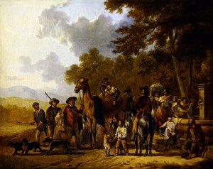 Reizigers met Kameel door School Italian