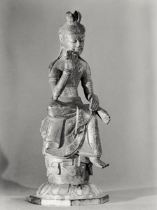 Bodhisattva zittend in een meditatieve houding, ca. 645-794 door Japanese School