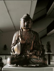 Zittende Boeddha in lalitasana-houding - sculptuur, Kamakura-periode (1185-1333)