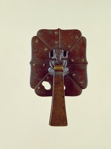 Handgreep van lade versierd met het ontwerp van een kikker (ijzer  koper) door School Japanese