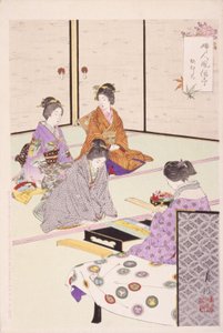 Vier Vrouwen Zittend In Kamer door School Japanese