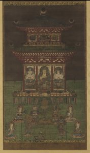 Horokaku Mandara: De Boeddha en begeleidende godheden, Heian periode door Japanese School