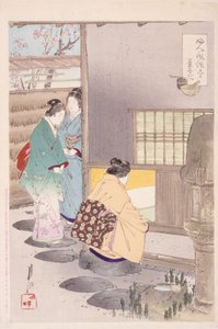 Drie Vrouwen op de Hoek van een Huis door School Japanese