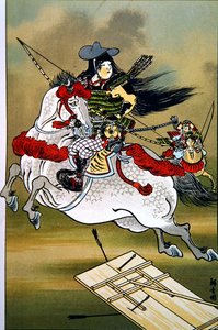 Tomoe, een dappere vrouwelijke krijger van Japan tijdens de Genji en Heishi periodes