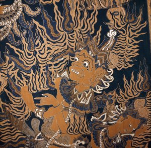 Javaanse batik met een monster