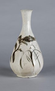 Vaas met chrysant en huisontwerp, Choson-dynastie door School Korean