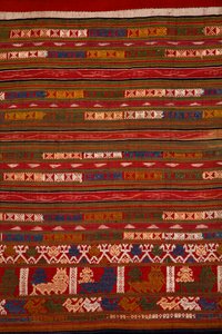 Detail van een Tai Lu rok, Muang Hun, Udomxai Provincie, Laos