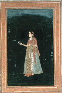 Dame met bloemen, uit het Small Clive Album door School Mughal