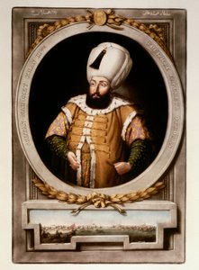 Ottomaanse Rijk: Portret van Sultan Mehmet (Mehmed) III (1566-1603) Miniatuur Bibliotheek van Topkapi Sarayi Istanbul door School Ottoman