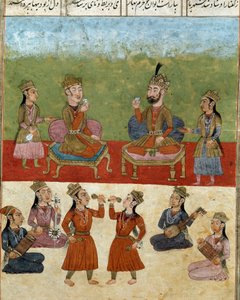 Islamitische kunst: concert en vermaak in een harem door School Persian