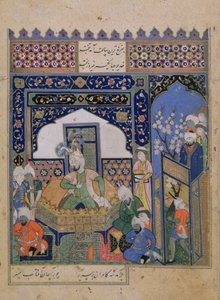 Timur op de troon in Balkh, Perzisch