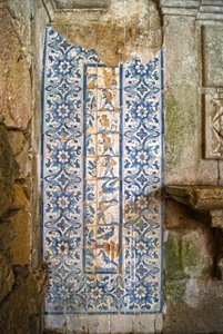 Paneel met jachtscènes, Tarouca, Portugal door School Portuguese