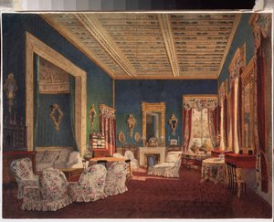 Interieur van het landhuis van Denezhnikovo door School Russian