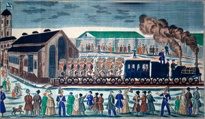 Het vertrek van het treinstation van Moskou naar Sint-Petersburg door School Russian