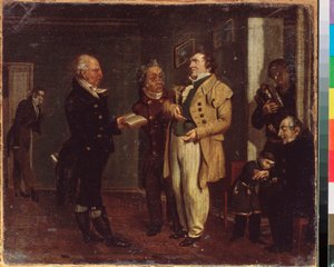 Prins Vasily Khovansky (1755-1830) en een grappenmaker door School Russian