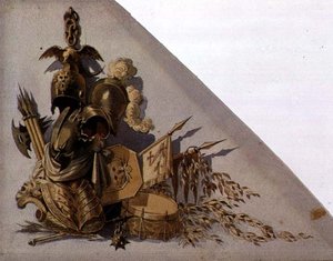 Neoklassieke Trofeeën van Wapens: Europa, c.1825 door School Russian