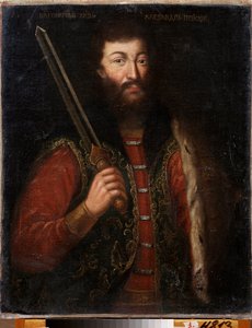 Portret van Alexander Nevski, prins van Novgorod, grootvorst van Vladimir door School Russian