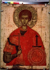 Portret van Sint Demetrios van Thessaloniki door School Russian