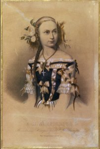 Portret van de Russische ballerina Elena Andreyanova door School Russian