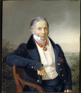 Portret van schilder Alexander Sauerweld (1782-1844) door School Russian